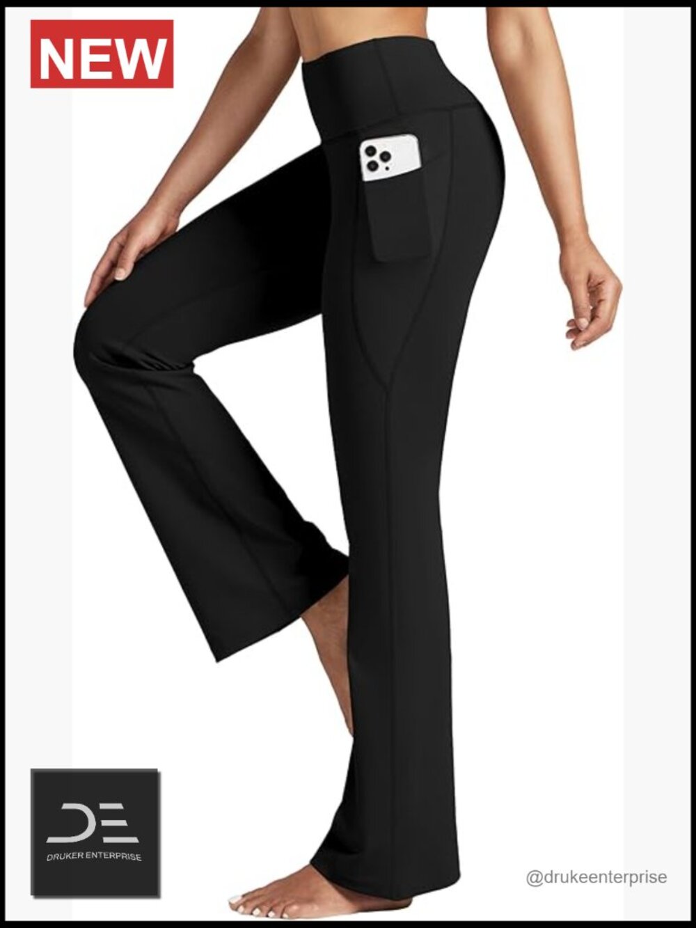 High Waist Flare Leggings Bootcut Yoga Pants With Pockets Tummy Control